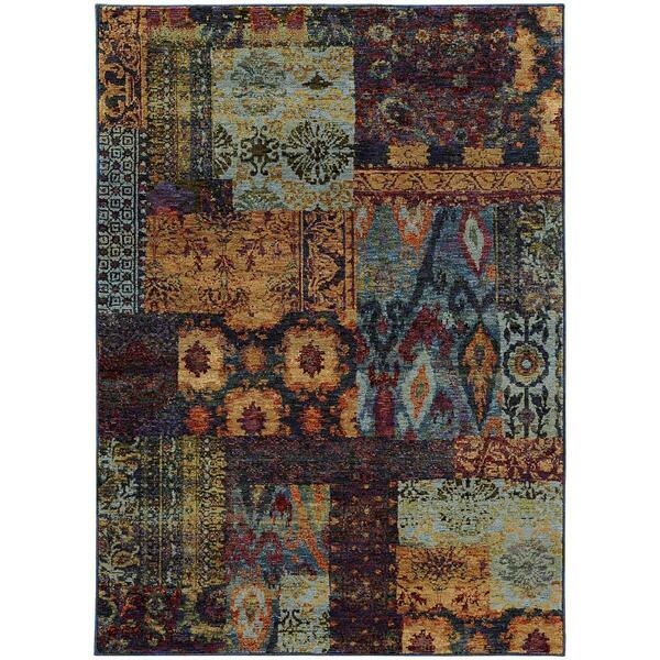 Oriental Weavers Area Rugs, Andorra 7137A 3X5 Rectangle - Multi/ Blue-Nylon/Polyp A7137A117170ST